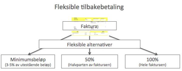 Fleksibel tilbakebetaling screen