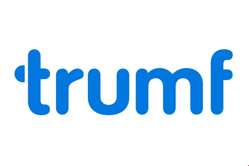 Blå logo med navnet trumf