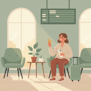 Reisende med kredittkort uten valutapåslag på flyplass 2026