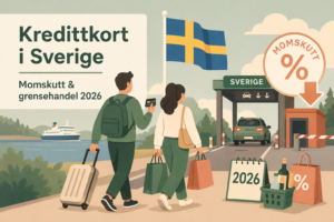 Kredittkort i Sverige etter momskuttet 2026 – nordmenn på vei over grensa