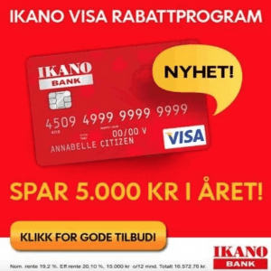 Kredittkortet Ikano Bank VISA gir cashback rabatt